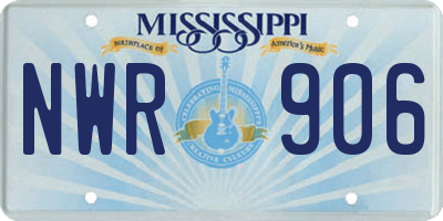 MS license plate NWR906
