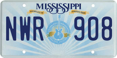 MS license plate NWR908