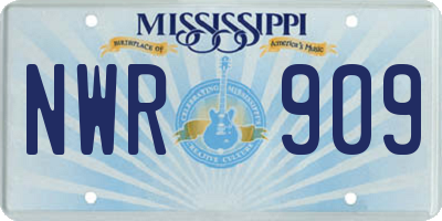 MS license plate NWR909