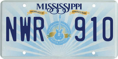 MS license plate NWR910