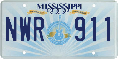 MS license plate NWR911