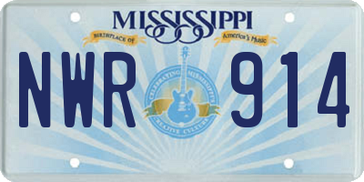 MS license plate NWR914