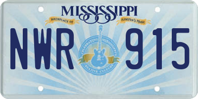 MS license plate NWR915