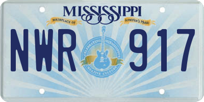 MS license plate NWR917