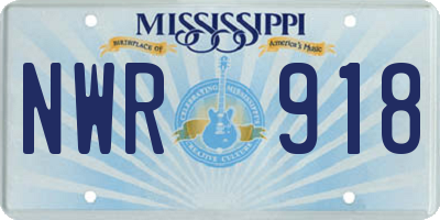 MS license plate NWR918