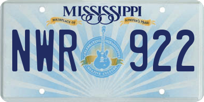 MS license plate NWR922