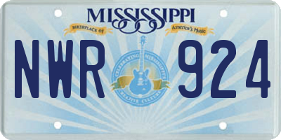 MS license plate NWR924