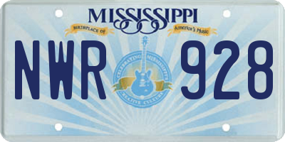 MS license plate NWR928