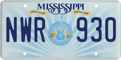 MS license plate NWR930