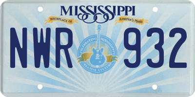 MS license plate NWR932