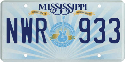MS license plate NWR933