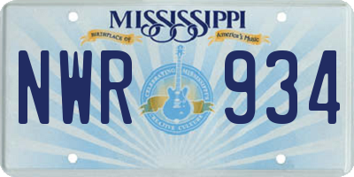 MS license plate NWR934