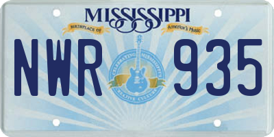 MS license plate NWR935