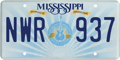 MS license plate NWR937