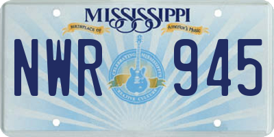 MS license plate NWR945