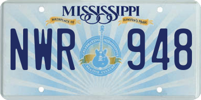 MS license plate NWR948