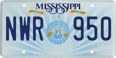 MS license plate NWR950