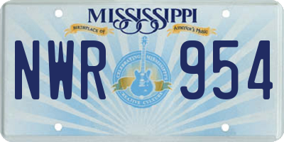MS license plate NWR954
