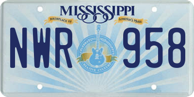 MS license plate NWR958