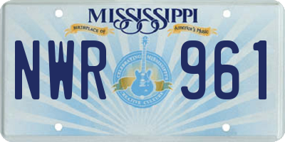 MS license plate NWR961