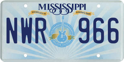 MS license plate NWR966
