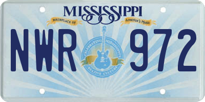 MS license plate NWR972