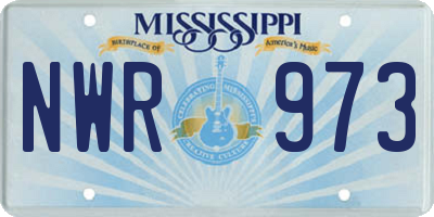 MS license plate NWR973