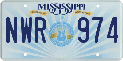 MS license plate NWR974