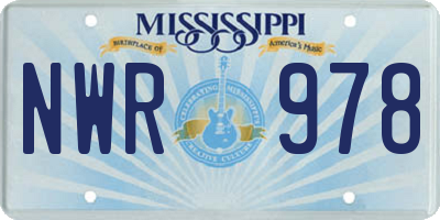 MS license plate NWR978