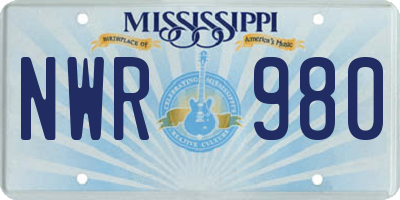 MS license plate NWR980