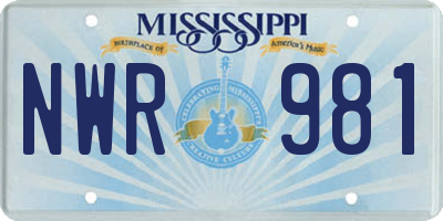 MS license plate NWR981