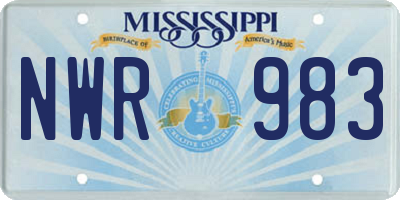 MS license plate NWR983