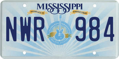 MS license plate NWR984