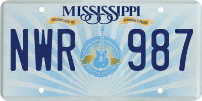 MS license plate NWR987