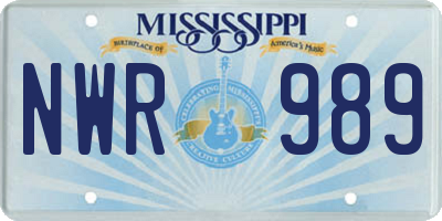 MS license plate NWR989