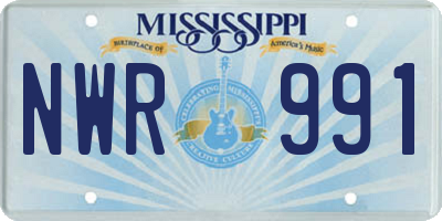 MS license plate NWR991