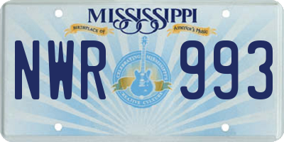 MS license plate NWR993