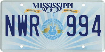 MS license plate NWR994
