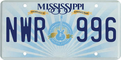MS license plate NWR996