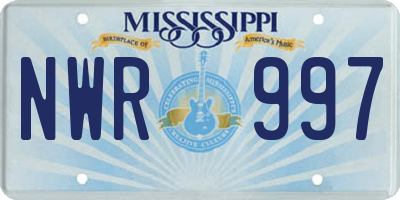 MS license plate NWR997