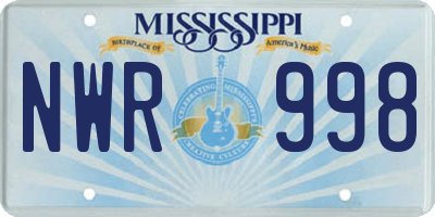 MS license plate NWR998