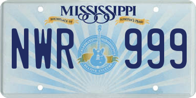 MS license plate NWR999