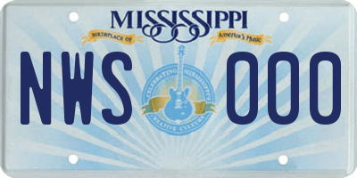 MS license plate NWS000