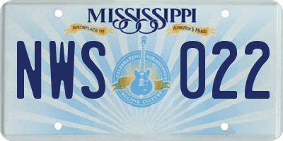 MS license plate NWS022