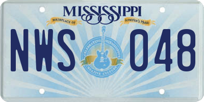 MS license plate NWS048
