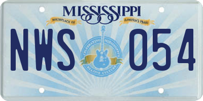 MS license plate NWS054