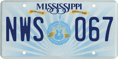 MS license plate NWS067