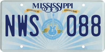 MS license plate NWS088