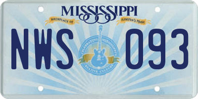 MS license plate NWS093