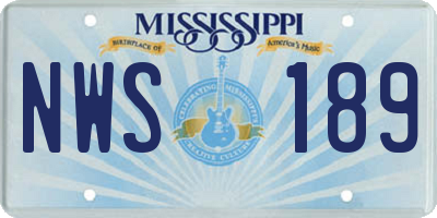 MS license plate NWS189